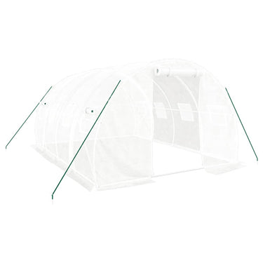 Gewächshaus mit Stahlrahmen Weiß 12 m² 4x3x2 m